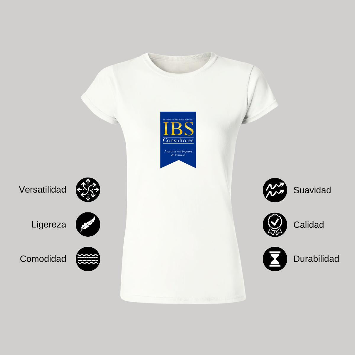 Playera Manga Corta Mujer Blanco Personalizable Logo