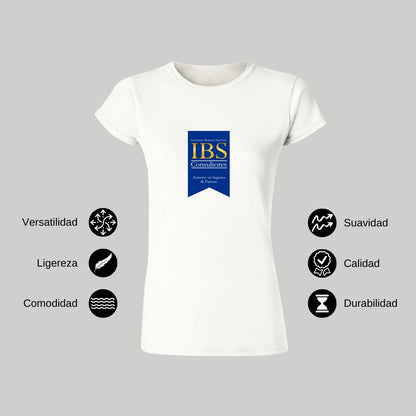 Playera Manga Corta Mujer Blanco Personalizable Logo