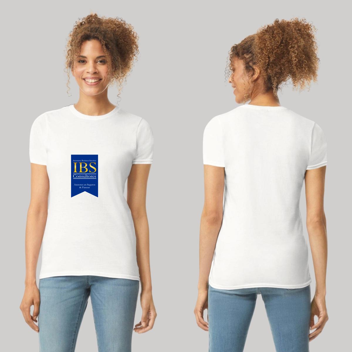 Playera Manga Corta Mujer Blanco Personalizable Logo