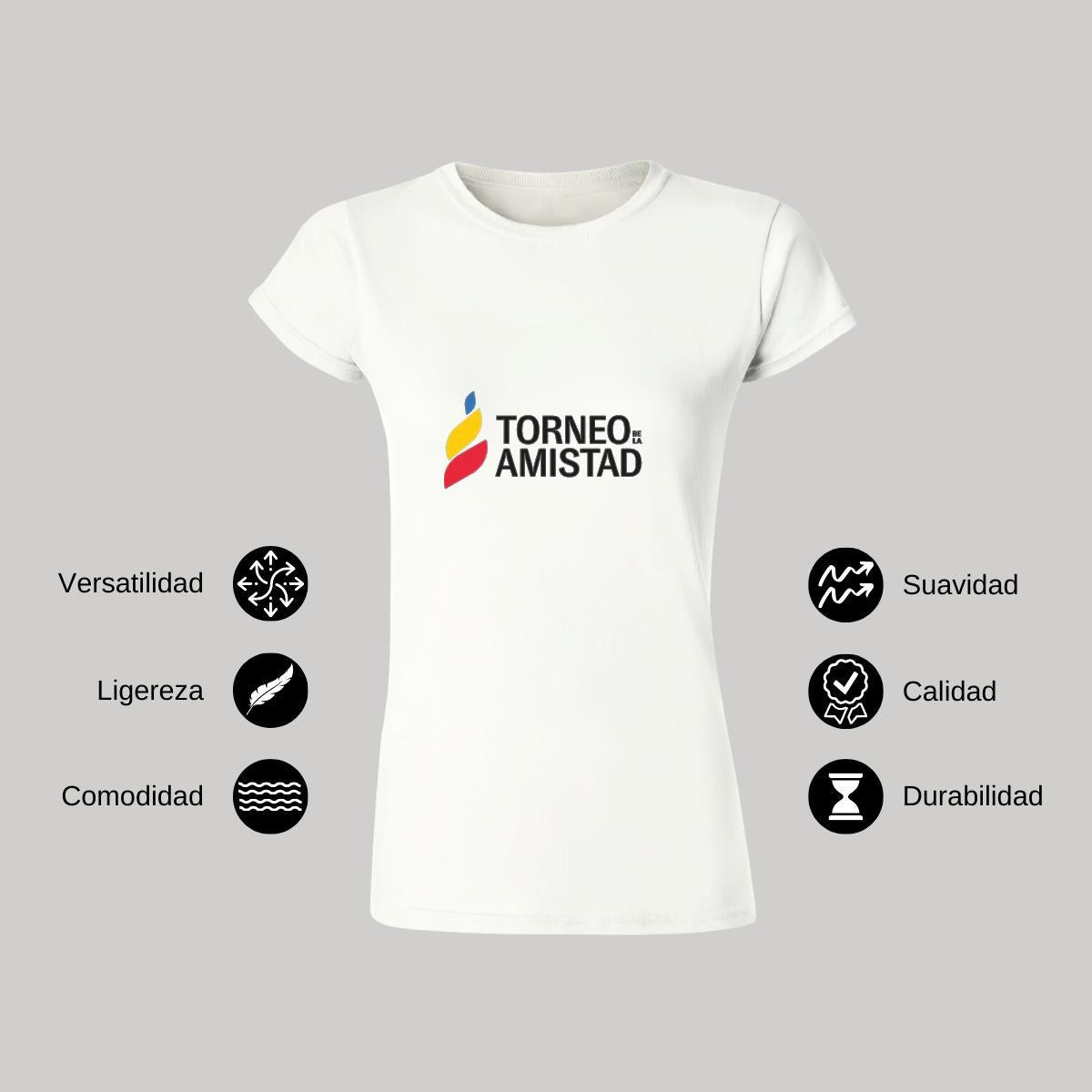 Playera Manga Corta Mujer Blanco Personalizable Logo