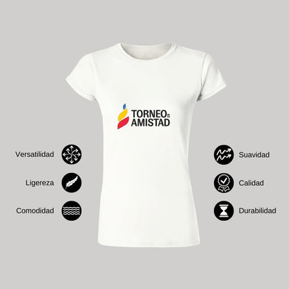 Playera Manga Corta Mujer Blanco Personalizable Logo