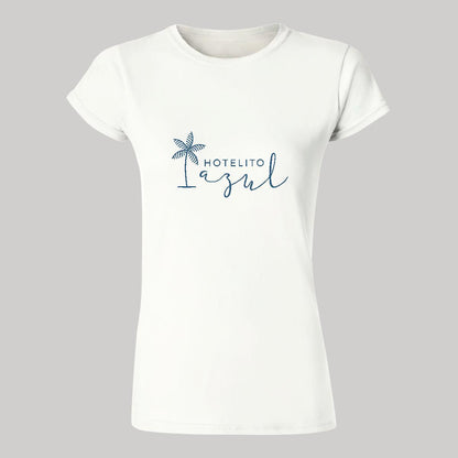 Playera Manga Corta Mujer Blanco Personalizable Logo