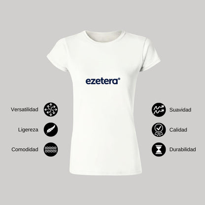 Playera Manga Corta Mujer Blanco Personalizable Logo