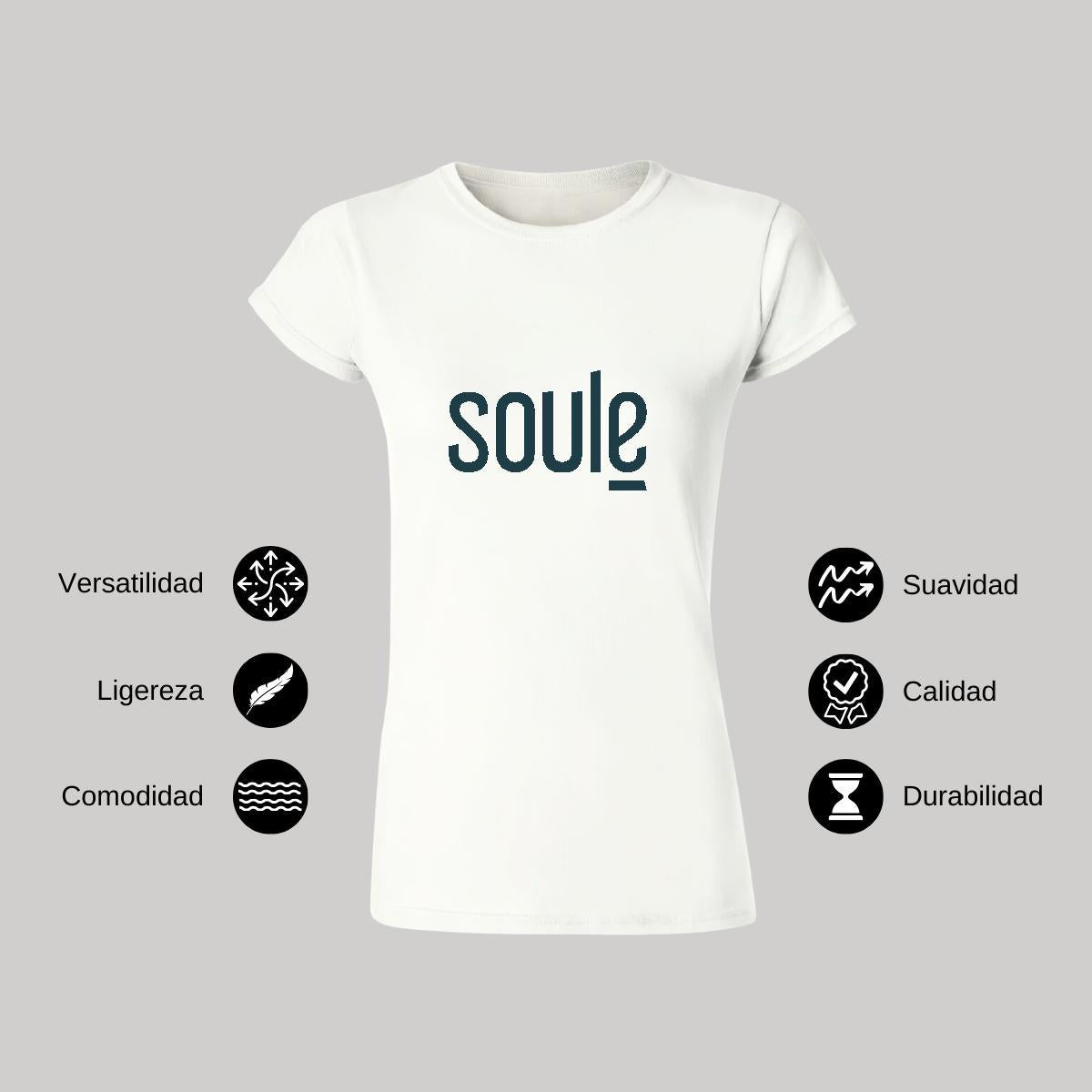 Playera Manga Corta Mujer Blanco Personalizable Logo
