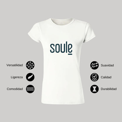 Playera Manga Corta Mujer Blanco Personalizable Logo