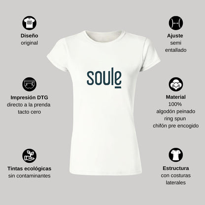 Playera Manga Corta Mujer Blanco Personalizable Logo
