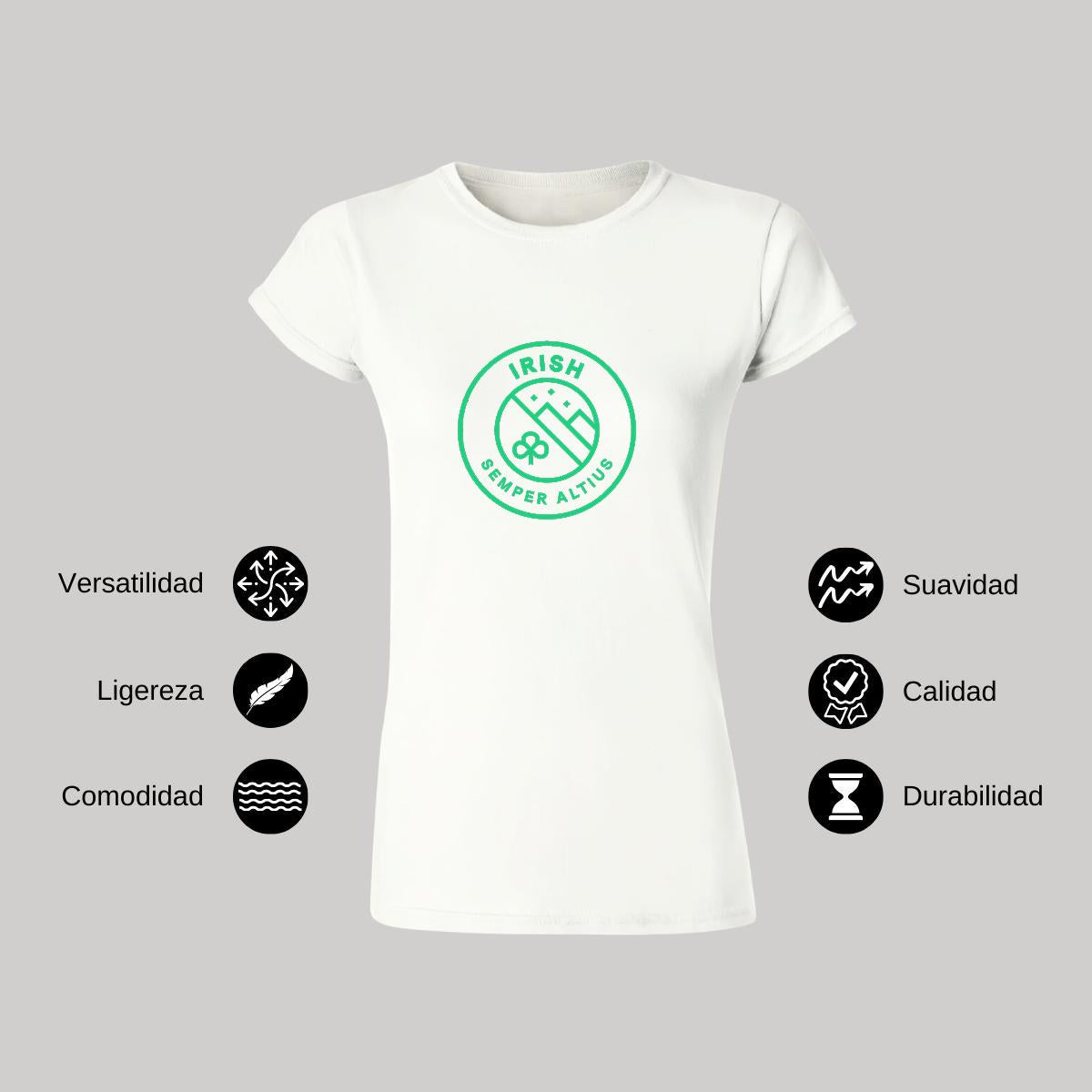 Playera Manga Corta Mujer Blanco Personalizable Logo