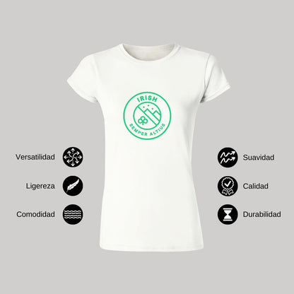 Playera Manga Corta Mujer Blanco Personalizable Logo