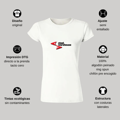 Playera Manga Corta Mujer Blanco Personalizable Logo