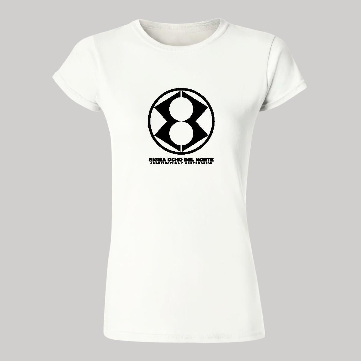 Playera Manga Corta Mujer Blanco Personalizable Logo
