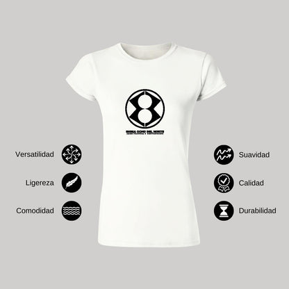 Playera Manga Corta Mujer Blanco Personalizable Logo