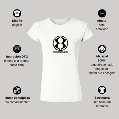 Playera Manga Corta Mujer Blanco Personalizable Logo