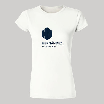 Playera Manga Corta Mujer Blanco Personalizable Logo