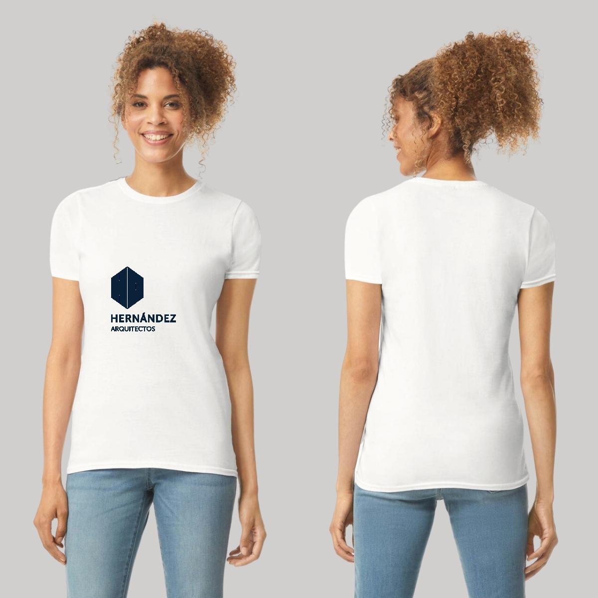 Playera Manga Corta Mujer Blanco Personalizable Logo