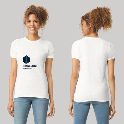 Playera Manga Corta Mujer Blanco Personalizable Logo