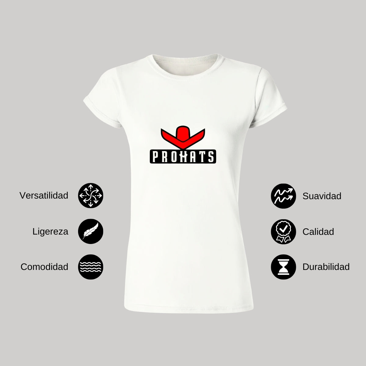 Playera Manga Corta Mujer Blanco Personalizable Logo