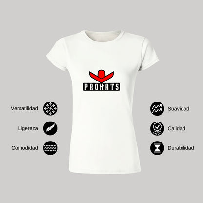 Playera Manga Corta Mujer Blanco Personalizable Logo