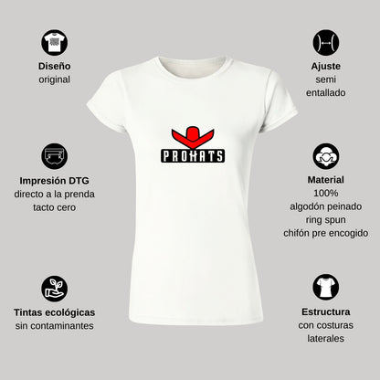 Playera Manga Corta Mujer Blanco Personalizable Logo