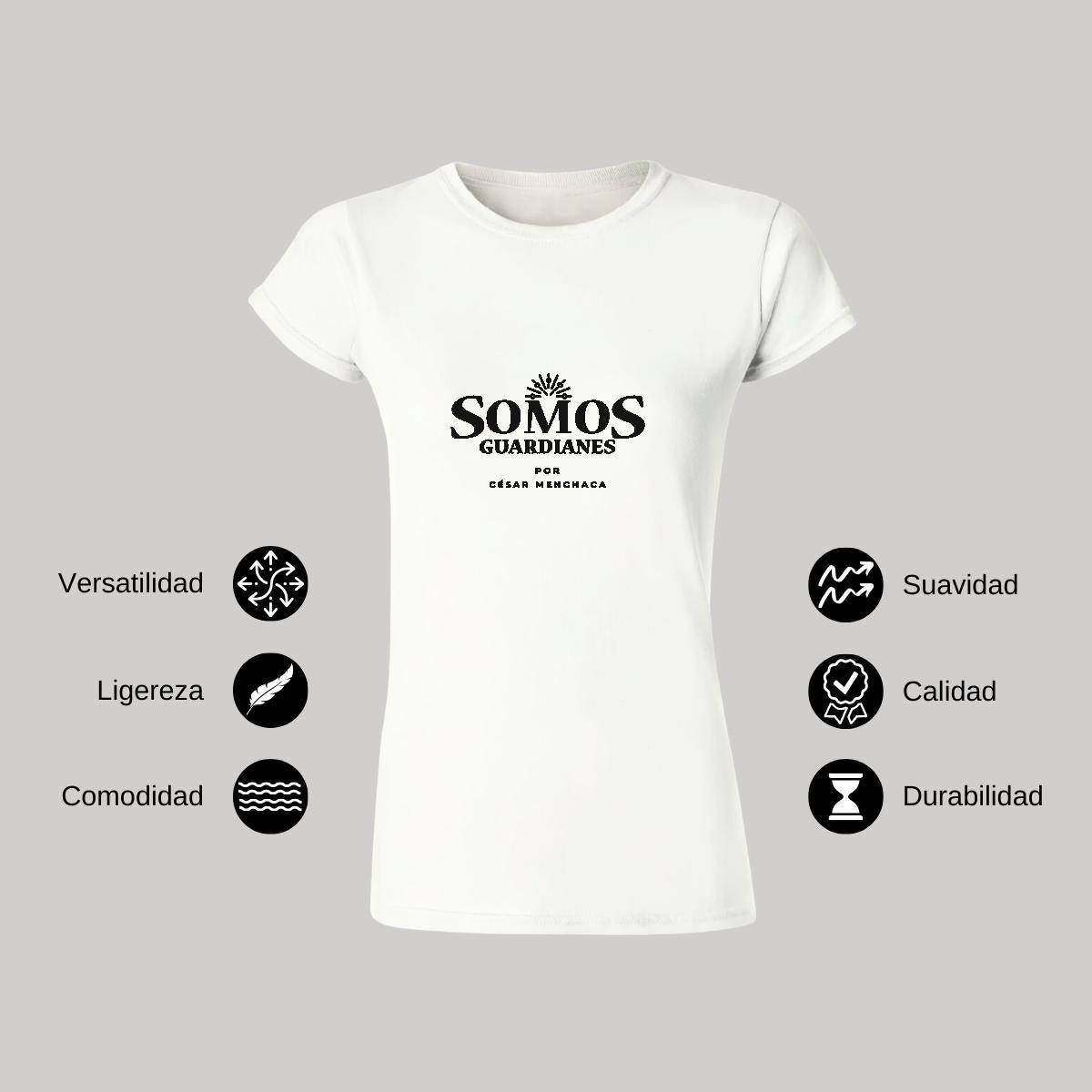 Playera Manga Corta Mujer Blanco Personalizable Logo