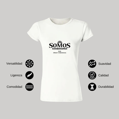 Playera Manga Corta Mujer Blanco Personalizable Logo