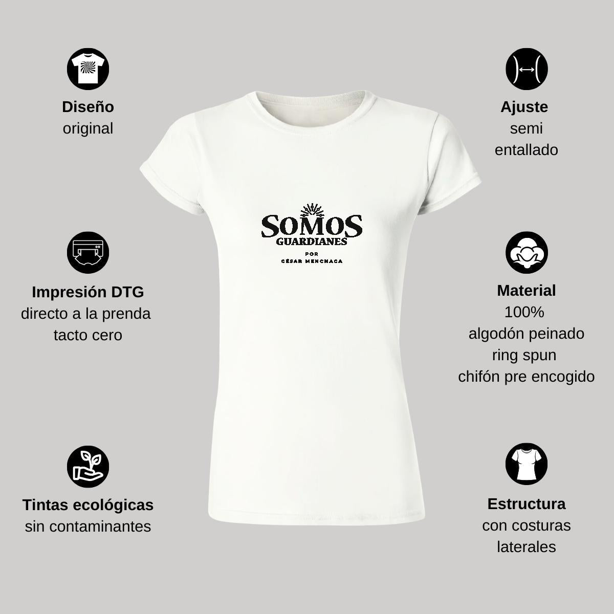 Playera Manga Corta Mujer Blanco Personalizable Logo