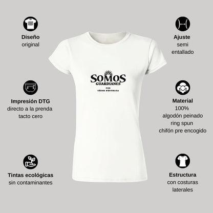 Playera Manga Corta Mujer Blanco Personalizable Logo