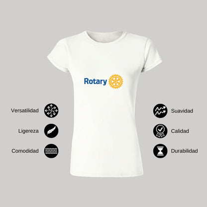 Playera Manga Corta Mujer Blanco Personalizable Logo