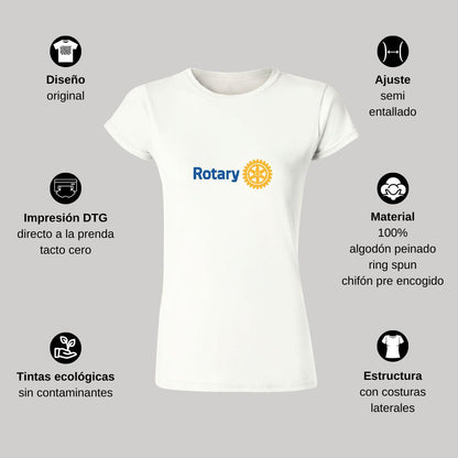 Playera Manga Corta Mujer Blanco Personalizable Logo