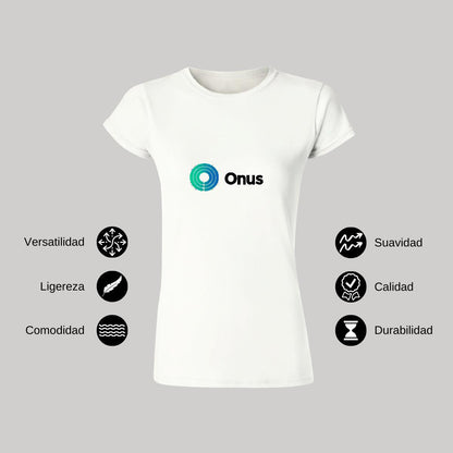 Playera Manga Corta Mujer Blanco Personalizable Logo