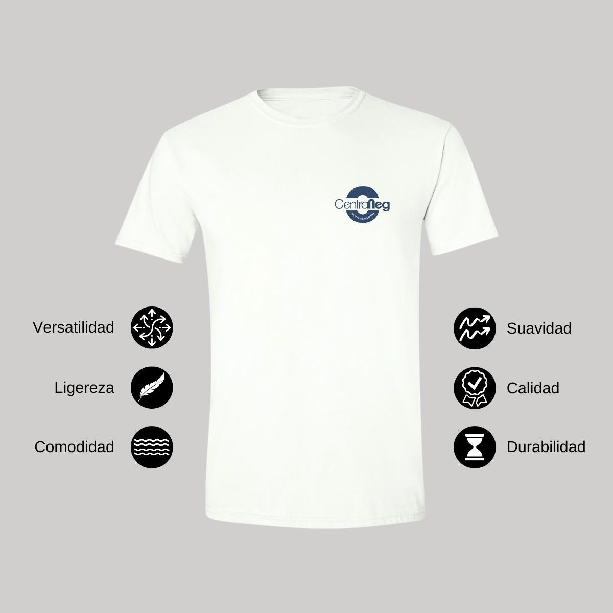 Playera Manga Corta Hombre Blanco Personalizable Escudo