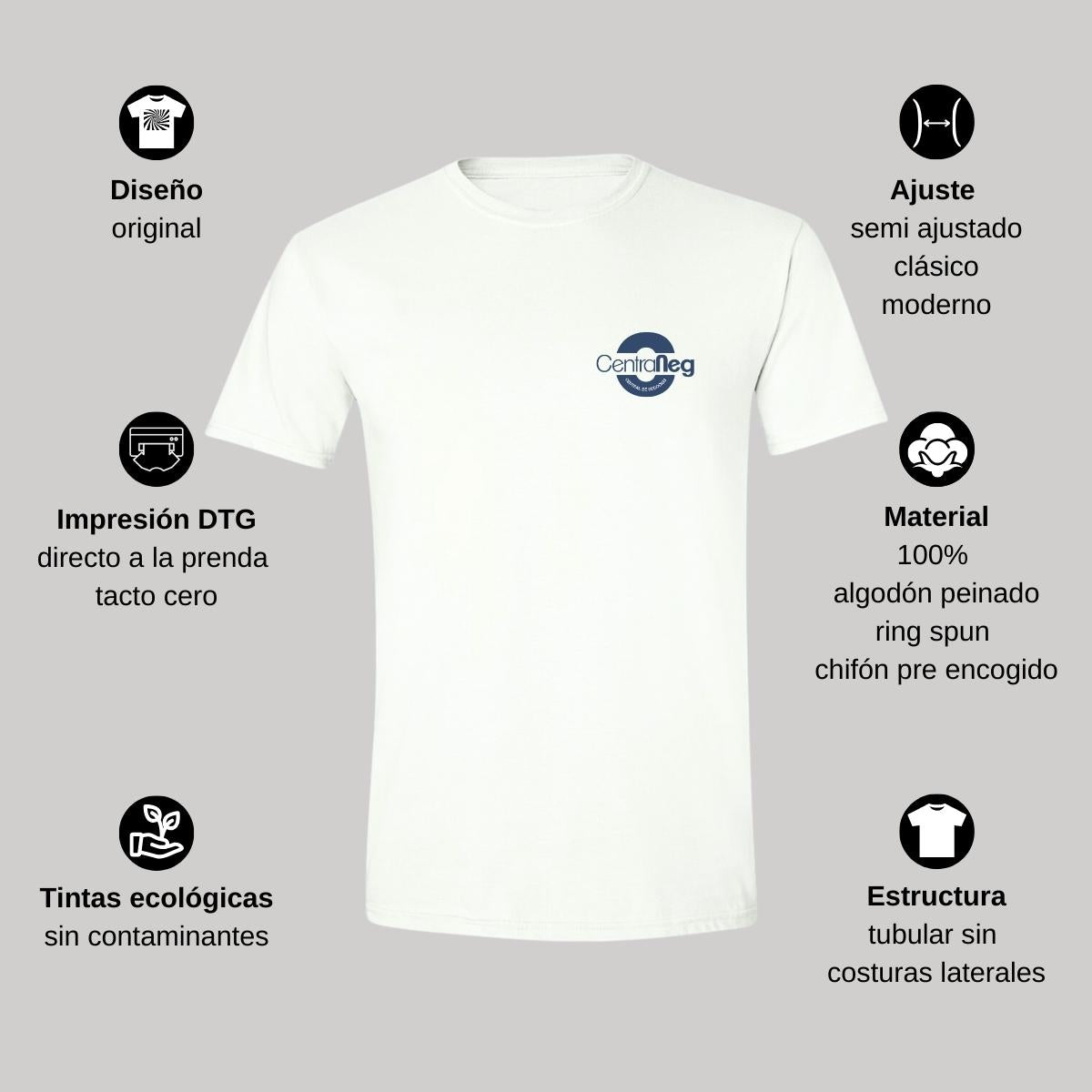 Playera Manga Corta Hombre Blanco Personalizable Escudo