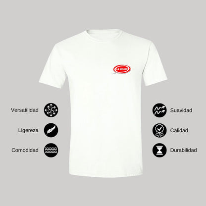 Playera Manga Corta Hombre Blanco Personalizable Escudo