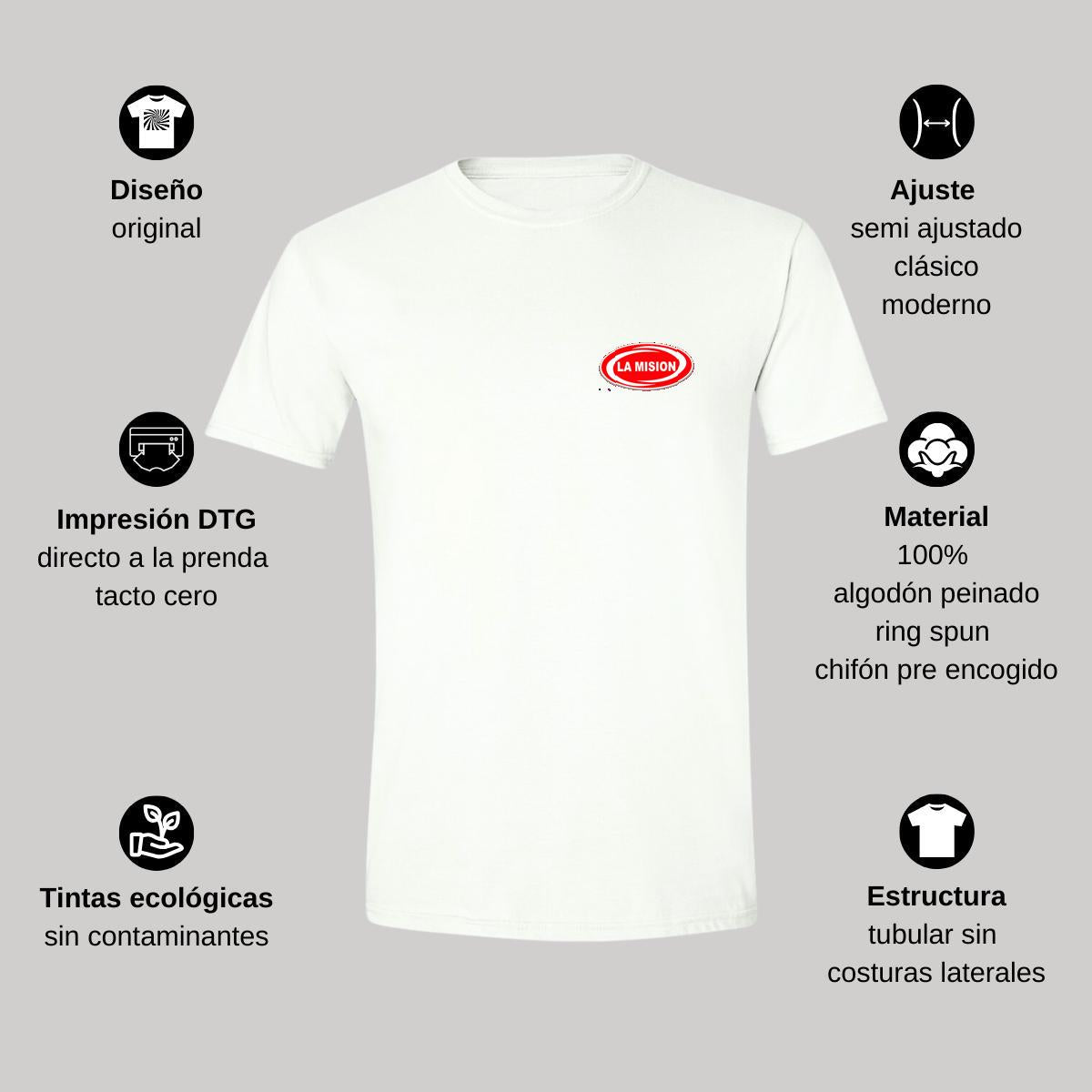 Playera Manga Corta Hombre Blanco Personalizable Escudo