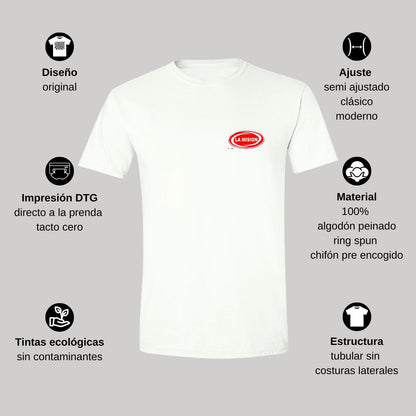 Playera Manga Corta Hombre Blanco Personalizable Escudo