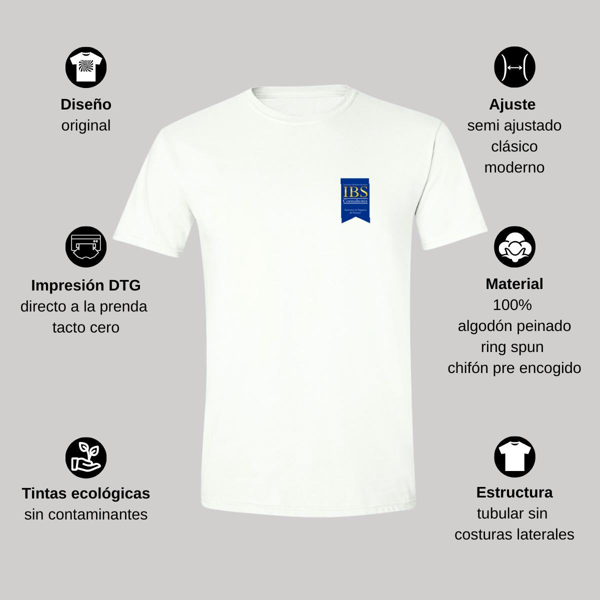 Playera Manga Corta Hombre Blanco Personalizable Escudo
