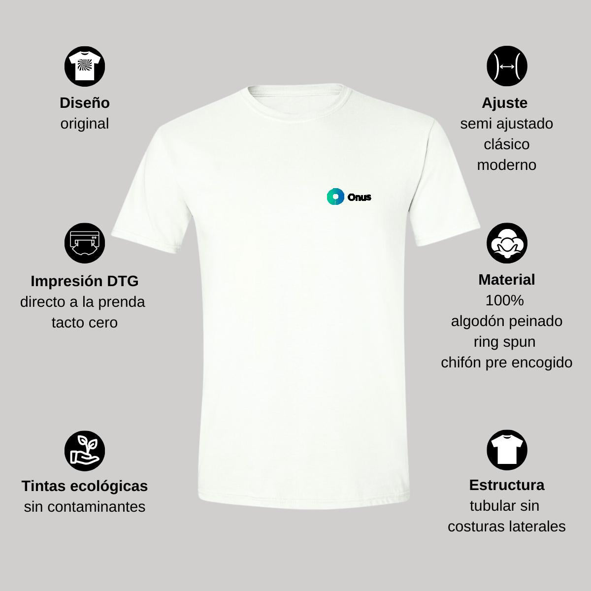 Playera Manga Corta Hombre Blanco Personalizable Escudo