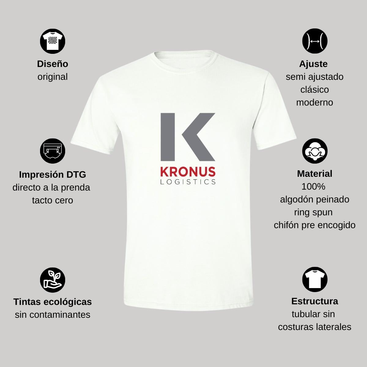 Playera Manga Corta Hombre Blanco Personalizable Logo
