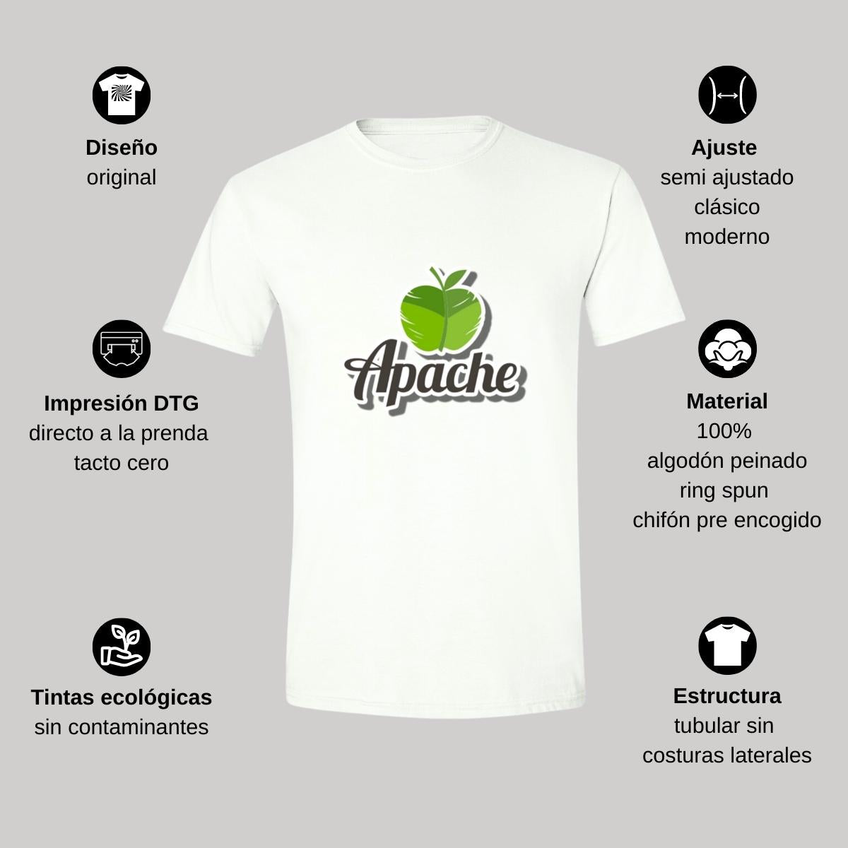 Playera Manga Corta Hombre Blanco Personalizable Logo
