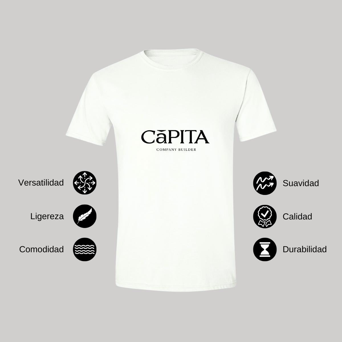 Playera Manga Corta Hombre Blanco Personalizable Logo