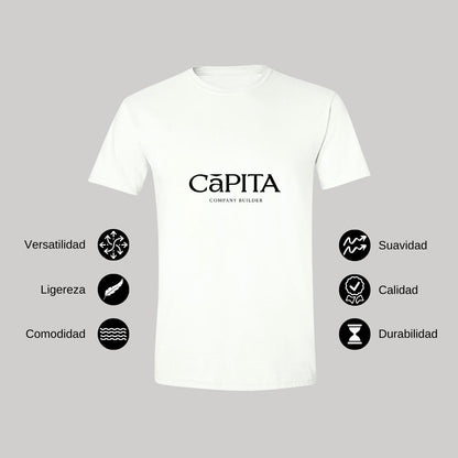 Playera Manga Corta Hombre Blanco Personalizable Logo