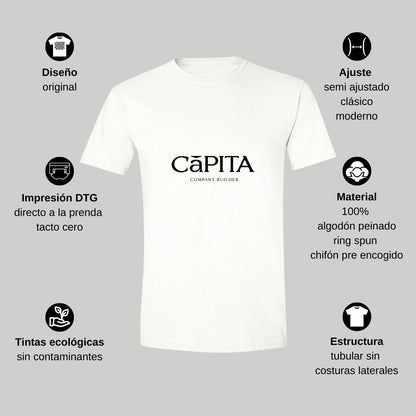 Playera Manga Corta Hombre Blanco Personalizable Logo