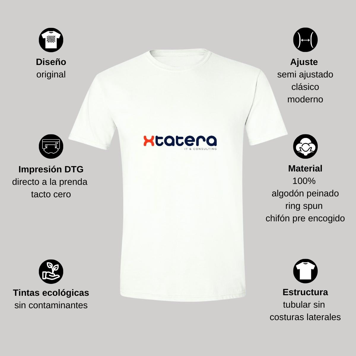 Playera Manga Corta Hombre Blanco Personalizable Logo