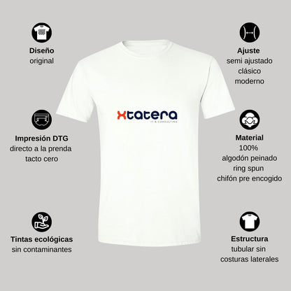 Playera Manga Corta Hombre Blanco Personalizable Logo