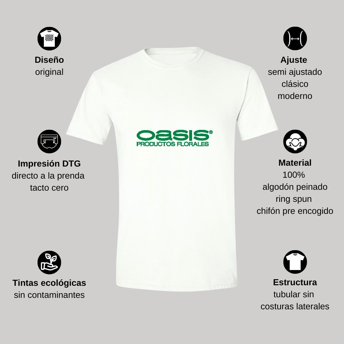 Playera Manga Corta Hombre Blanco Personalizable Logo