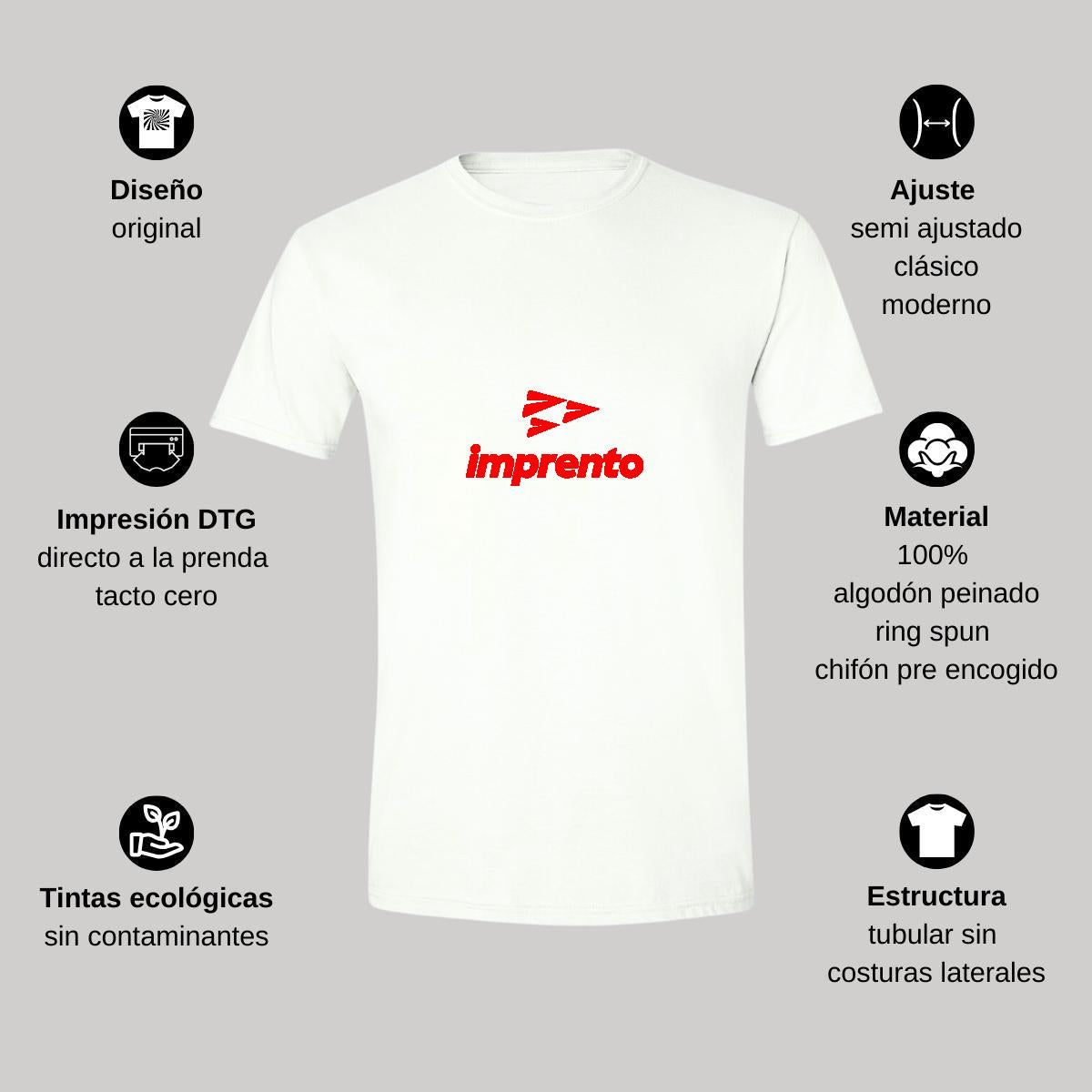 Playera Manga Corta Hombre Blanco Personalizable Logo