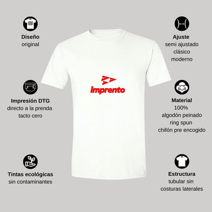 Playera Manga Corta Hombre Blanco Personalizable Logo