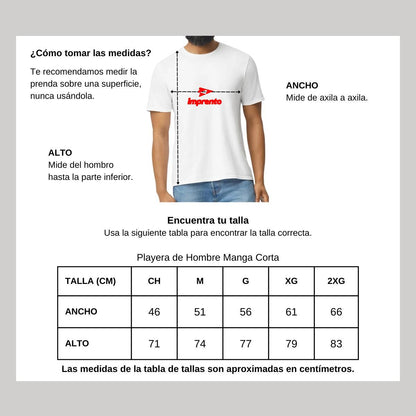 Playera Manga Corta Hombre Blanco Personalizable Logo