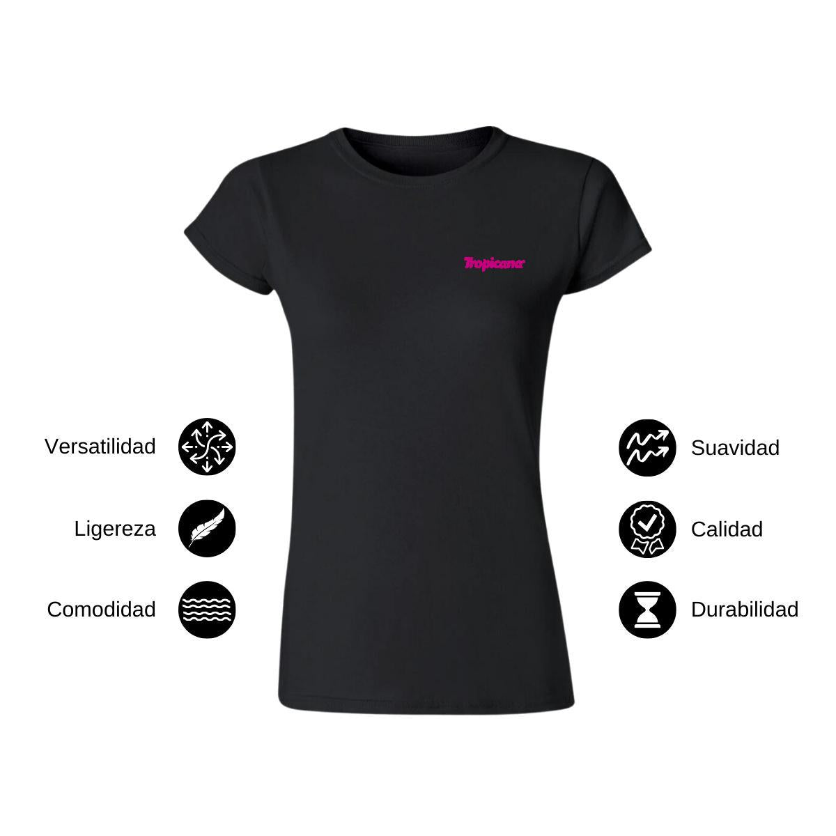 Playera Manga Corta Mujer Negro Personalizable Escudo