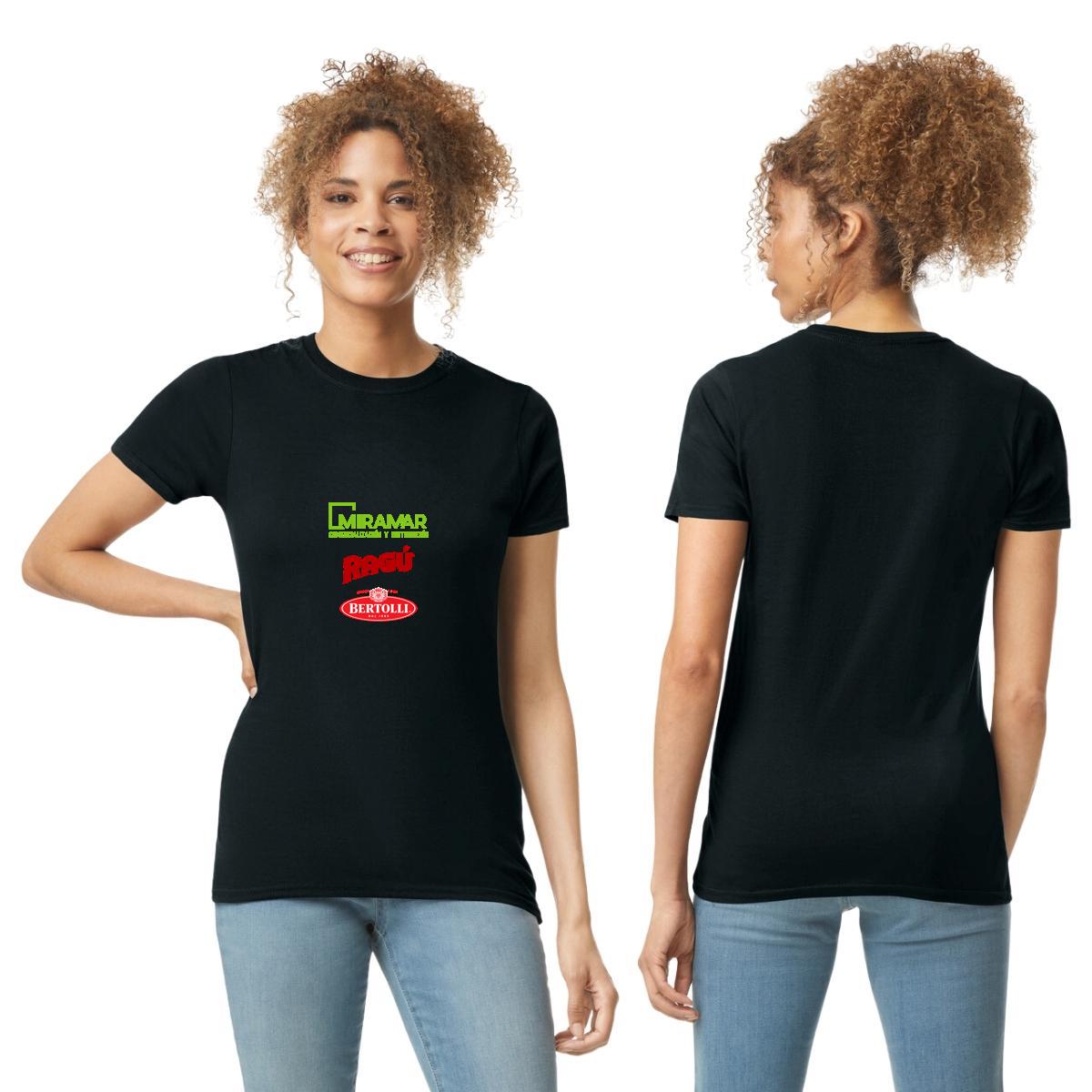 Playera Manga Corta Mujer Negro Personalizable Logo