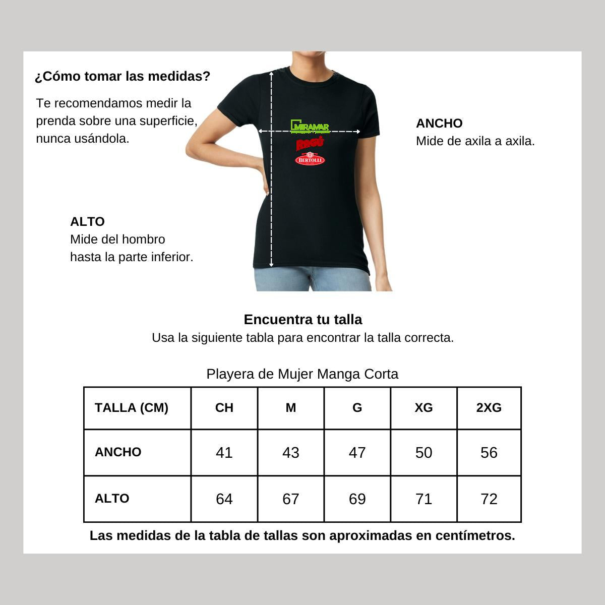 Playera Manga Corta Mujer Negro Personalizable Logo
